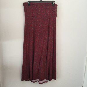 Lularoe Womens Size XL Red Green Maxi Skirt EUC
